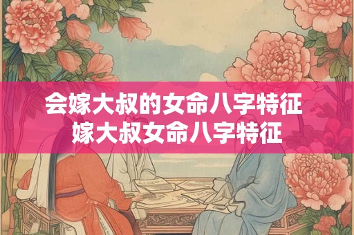 会嫁大叔的女命八字特征 嫁大叔女命八字特征