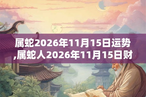 属蛇2026年11月15日运势,属蛇人2026年11月15日财运,生肖蛇2026年11月15日运势