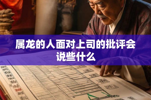 属龙的人面对上司的批评会说些什么