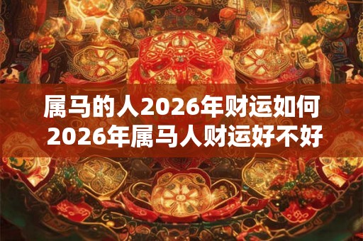 属马的人2026年财运如何 2026年属马人财运好不好 属马的人2026年财运如何 2026年属马人财运好不好