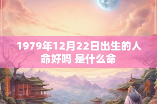 1979年12月22日出生的人命好吗 是什么命