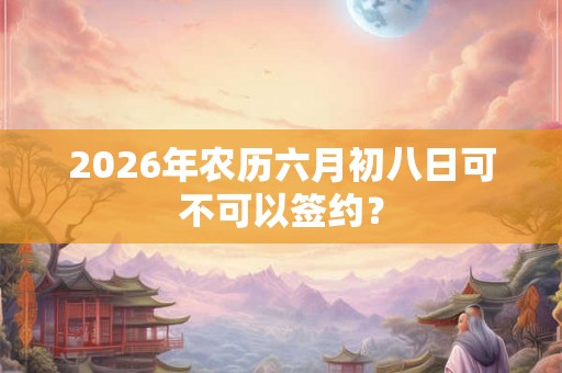 2026年农历六月初八日可不可以签约？