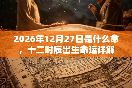 2026年12月27日是什么命，十二时辰出生命运详解