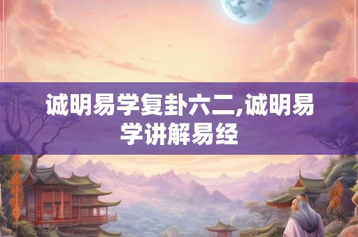 诚明易学复卦六二,诚明易学讲解易经