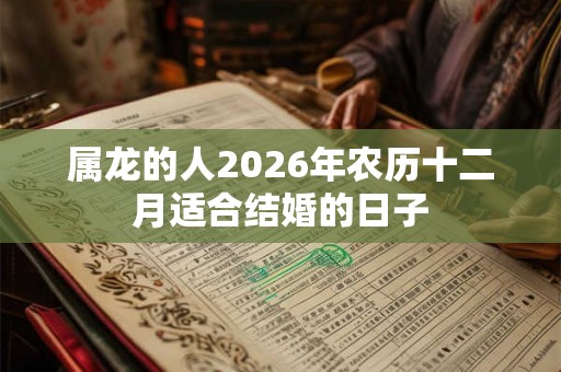 属龙的人2026年农历十二月适合结婚的日子