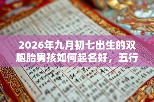 2026年九月初七出生的双胞胎男孩如何起名好，五行属什么