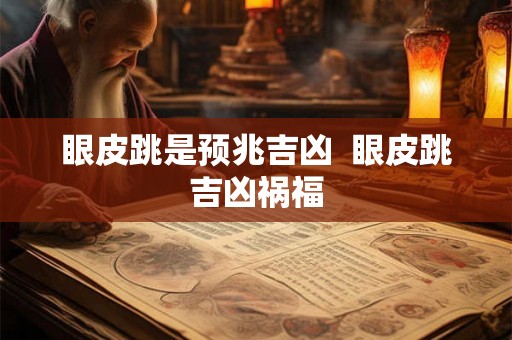 眼皮跳是预兆吉凶  眼皮跳吉凶祸福