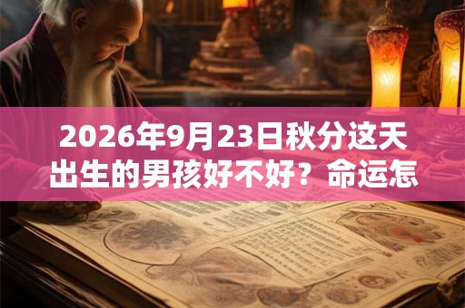 2026年9月23日秋分这天出生的男孩好不好？命运怎么样？