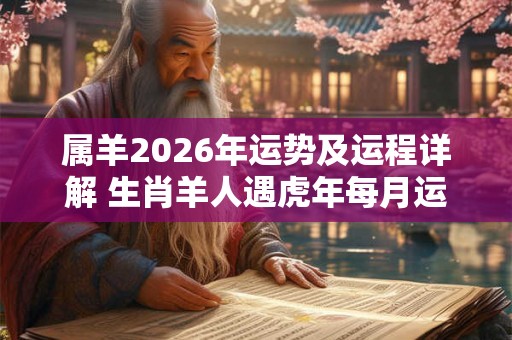 属羊2026年运势及运程详解 生肖羊人遇虎年每月运势 属羊2026年运势及运程详解 生肖羊人遇虎年每月运势