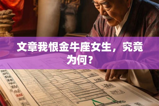 文章我恨金牛座女生，究竟为何？