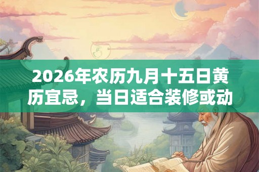 2026年农历九月十五日黄历宜忌，当日适合装修或动土吗？
