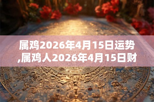 属鸡2026年4月15日运势,属鸡人2026年4月15日财运,生肖鸡2026年4月15日运势