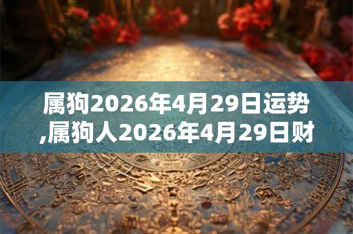 属狗2026年4月29日运势,属狗人2026年4月29日财运,生肖狗2026年4月29日运势