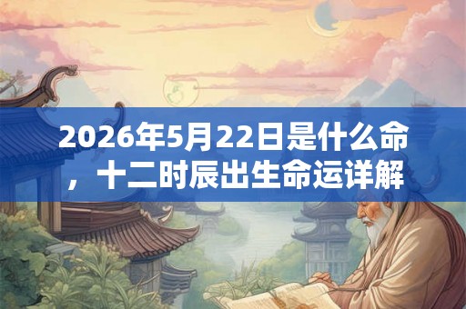 2026年5月22日是什么命，十二时辰出生命运详解