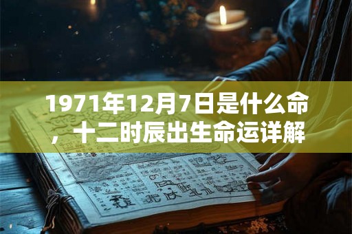 1971年12月7日是什么命，十二时辰出生命运详解
