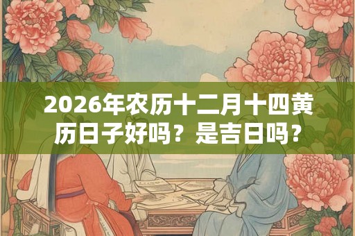 2026年农历十二月十四黄历日子好吗？是吉日吗？