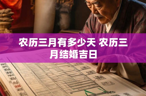 农历三月有多少天 农历三月结婚吉日