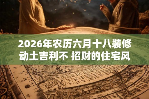 2026年农历六月十八装修动土吉利不 招财的住宅风水
