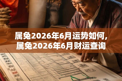 属兔2026年6月运势如何,属兔2026年6月财运查询