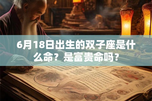 6月18日出生的双子座是什么命?是富贵命吗? 6月18日出生的双子座是什么命?是富贵命吗?