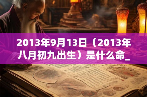 2013年9月13日（2013年八月初九出生）是什么命_命运如何