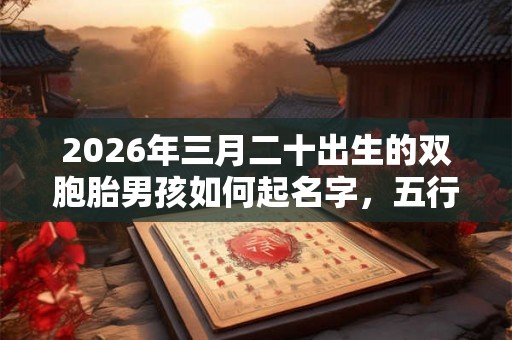 2026年三月二十出生的双胞胎男孩如何起名字，五行属什么