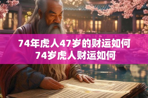 74年虎人47岁的财运如何 74岁虎人财运如何