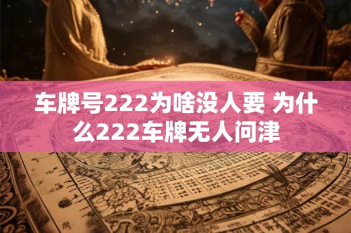 车牌号222为啥没人要 为什么222车牌无人问津