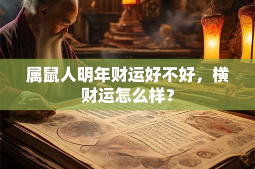 属鼠人明年财运好不好，横财运怎么样？