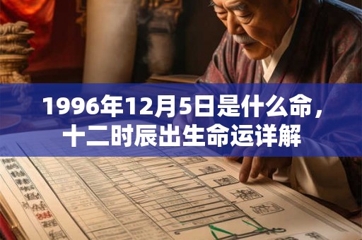 1996年12月5日是什么命，十二时辰出生命运详解