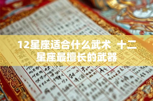 12星座适合什么武术  十二星座最擅长的武器