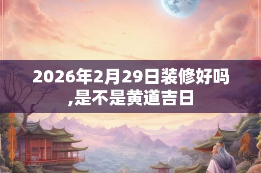 2026年2月29日装修好吗,是不是黄道吉日