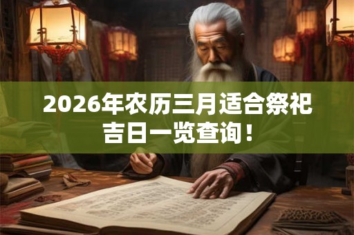 2026年农历三月适合祭祀吉日一览查询！