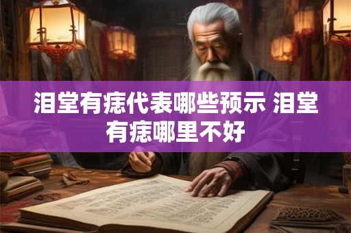 泪堂有痣代表哪些预示 泪堂有痣哪里不好