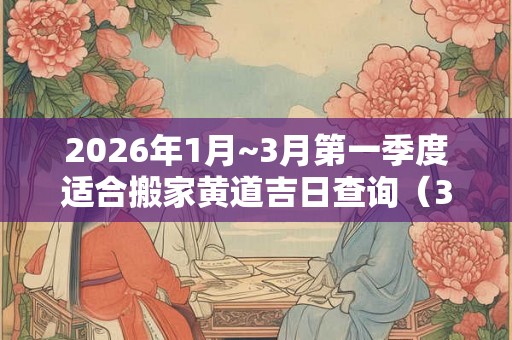 2026年1月~3月第一季度适合搬家黄道吉日查询（35天）