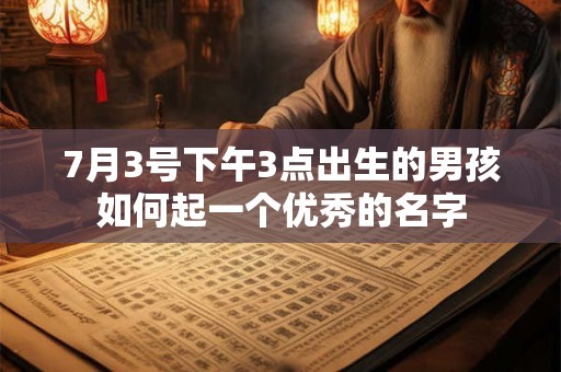 7月3号下午3点出生的男孩如何起一个优秀的名字