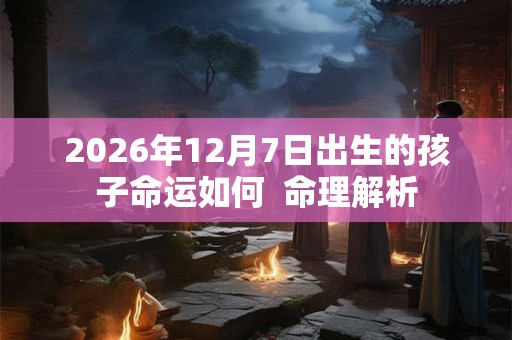 2026年12月7日出生的孩子命运如何 命理解析 2026年12月7日出生的孩子命运如何 命理解析