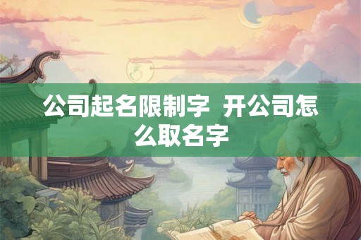 公司起名限制字 开公司怎么取名字 公司起名限制字 开公司怎么取名字