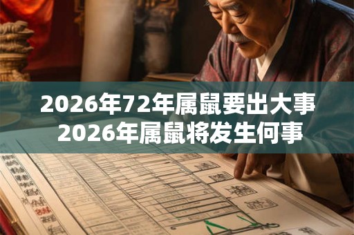 2026年72年属鼠要出大事 2026年属鼠将发生何事