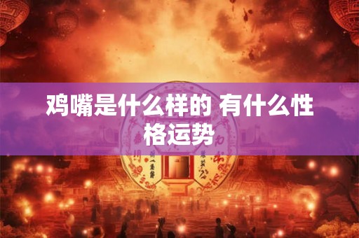 鸡嘴是什么样的 有什么性格运势