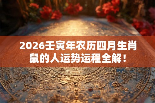 2026壬寅年农历四月生肖鼠的人运势运程全解! 2026壬寅年农历四月生肖鼠的人运势运程全解!