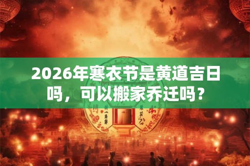 2026年寒衣节是黄道吉日吗，可以搬家乔迁吗？