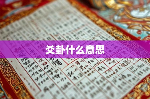爻卦什么意思 爻卦什么意思