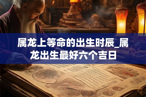属龙上等命的出生时辰_属龙出生最好六个吉日 属龙上等命的出生时辰_属龙出生最好六个吉日
