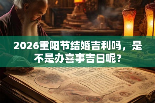 2026重阳节结婚吉利吗，是不是办喜事吉日呢？