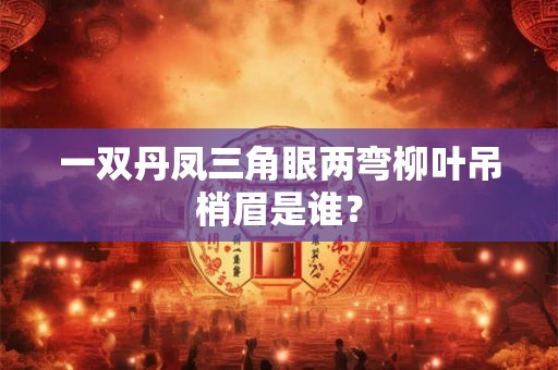 一双丹凤三角眼两弯柳叶吊梢眉是谁？
