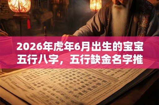 2026年虎年6月出生的宝宝五行八字，五行缺金名字推荐大全！