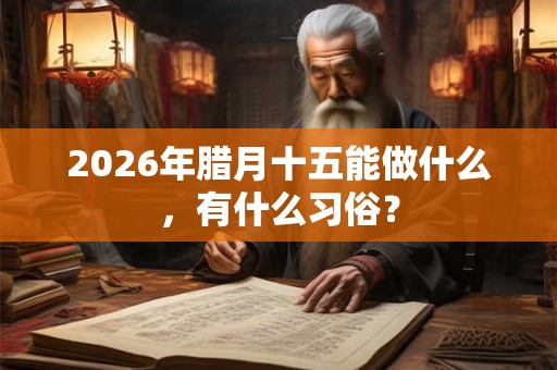 2026年腊月十五能做什么，有什么习俗？