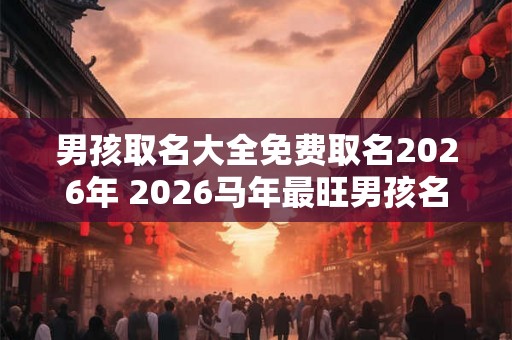 男孩取名大全免费取名2026年 2026马年最旺男孩名字