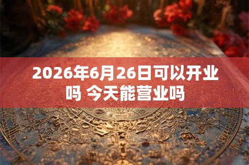 2026年6月26日可以开业吗 今天能营业吗